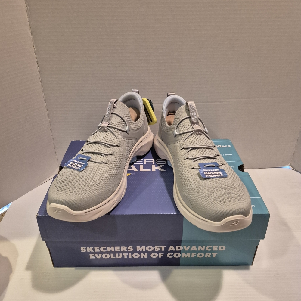 Skechers Women's Size 9 Go Walk 7 Gray & Light Blue Slip On Shoes